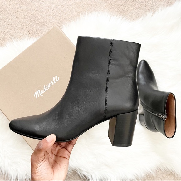 Madewell Shoes - Madewell Fiona Boot Side-Zip Black Leather Boots